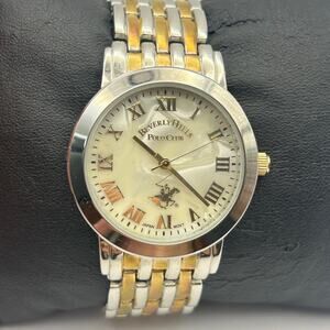 Polo Club Silver Gold Mother Pearl Men’s Watch New Battery